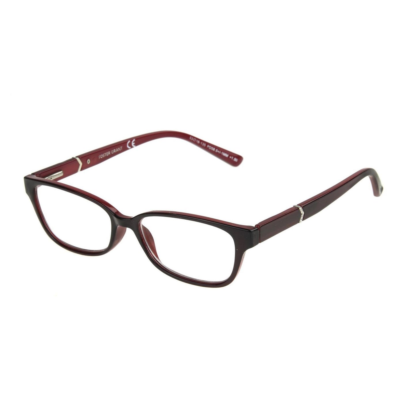 Foster Grant Evalina Wine Reading Glasses w/ Soft Case +2.00