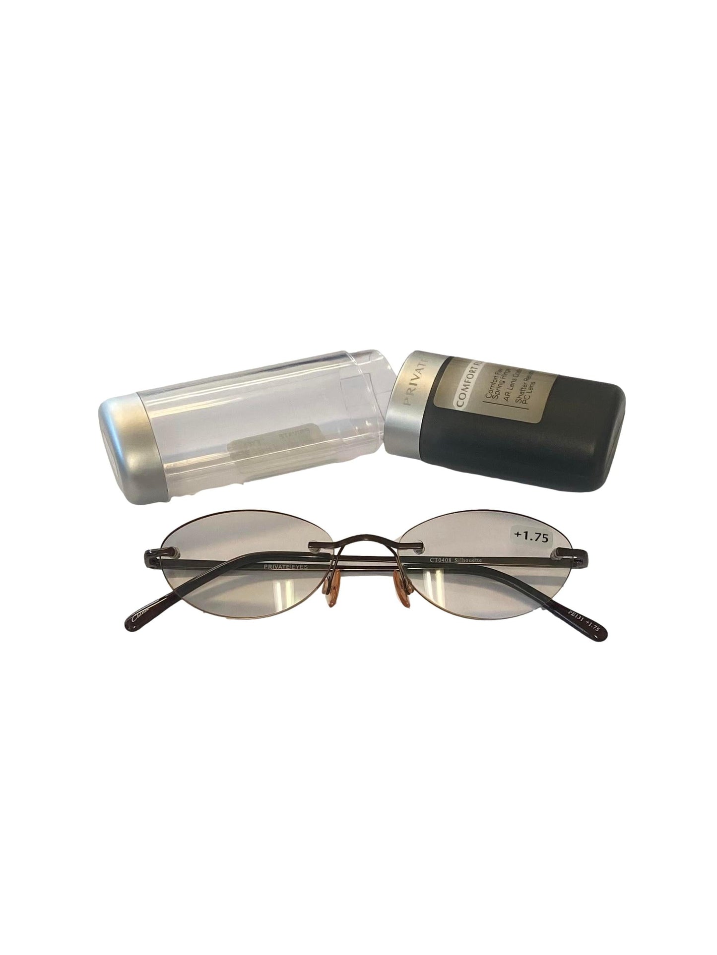 PRIVATE EYES COMFORT FLEX READER (PE131) GLASSES W CASE +1.75