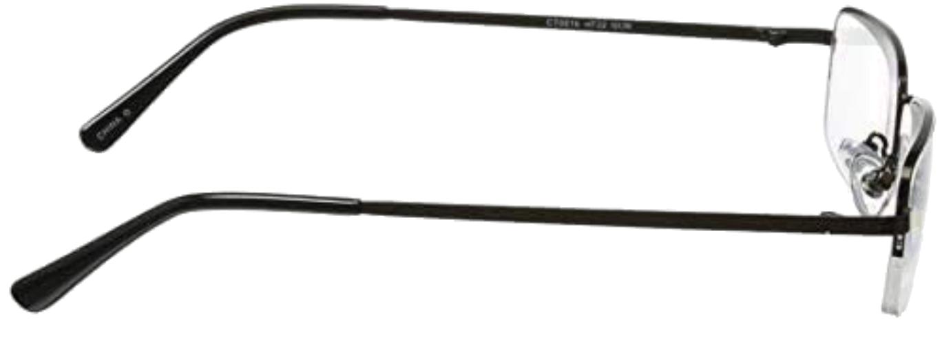 Foster Grant Hyperflexx Metal HF25 Gun Men's Reading Glasses with Case +1.25 W/ Soft Case - Side view