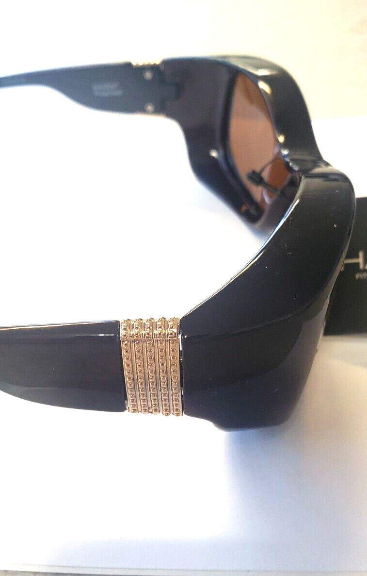 Haven Fits Over fo-028 Sunset Tort/Amber with gold details Large with soft Case NEW! - Side View