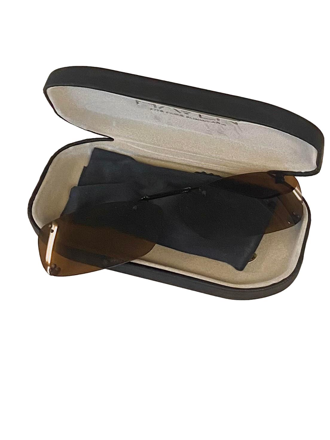Haven Fits Over Clip Ons Rec B 54 Amber Frameless Polarized Sunglasses NEW!
