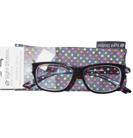 Sight Station Reading Glasses Lilly Black w/ Soft Case