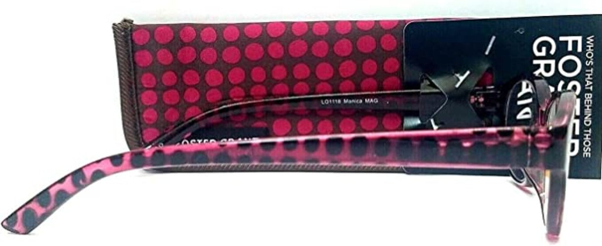 Foster Grant Reading Glasses Monica Magenta +1.25 W/ Soft Case