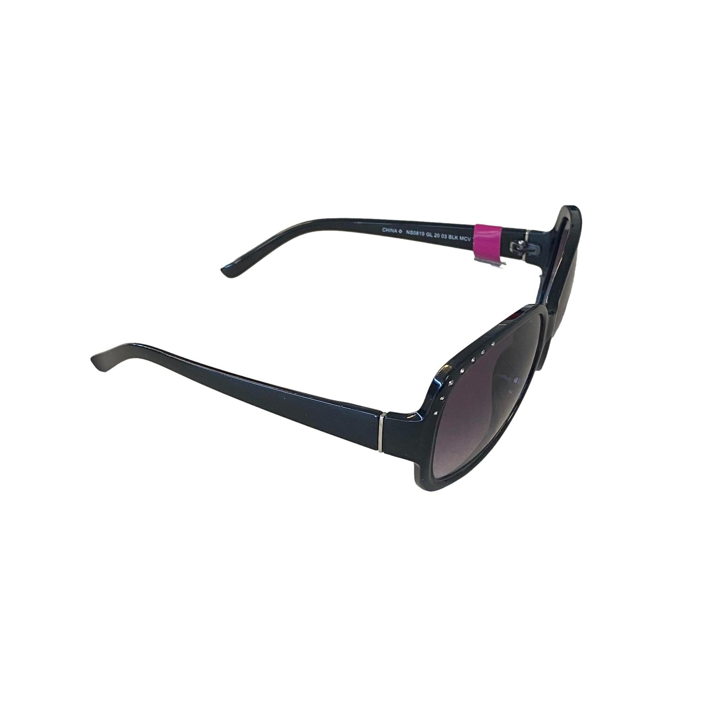 Foster Grant Sunglasses Square BLK W/Rhinestones - Side view