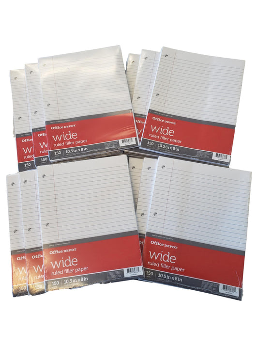 Office Depot Wide or College Ruled 150 Sheet Filler Paper - General Wholesale Direct