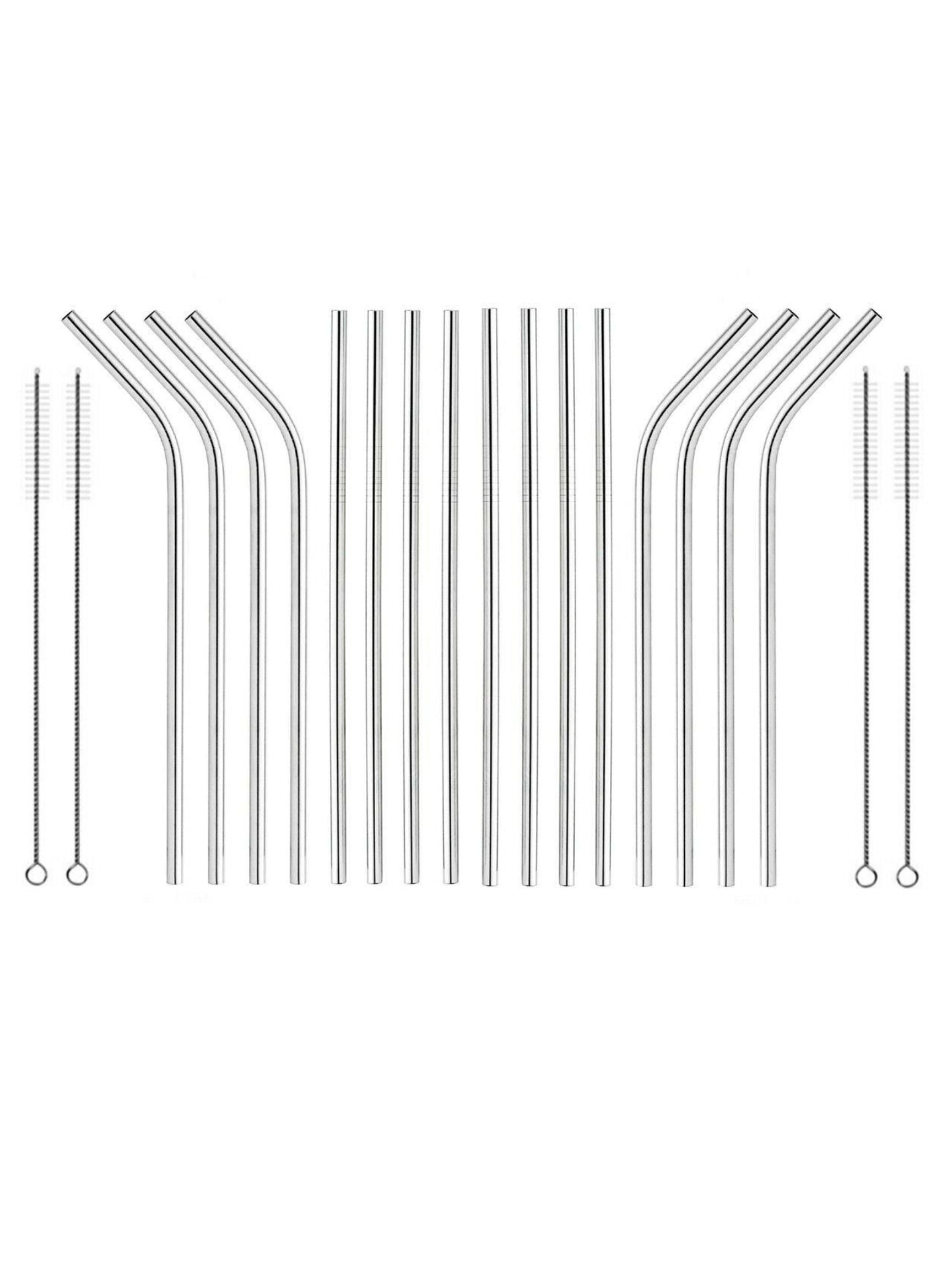 Reusable Hard Plastic Clear Straws 10.5 Inch Straws with Cleaning