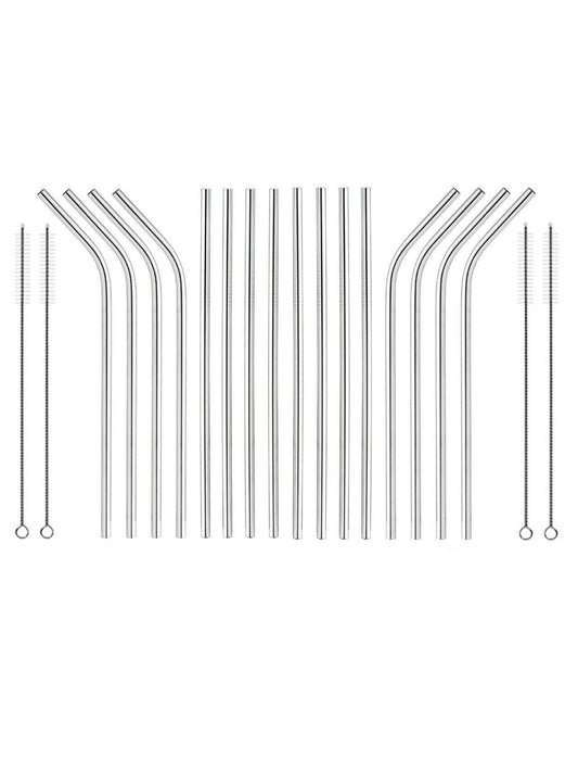 ZogeeZ 20 piece Stainless Steel Straws 10.5" Reusable Drinking Straws