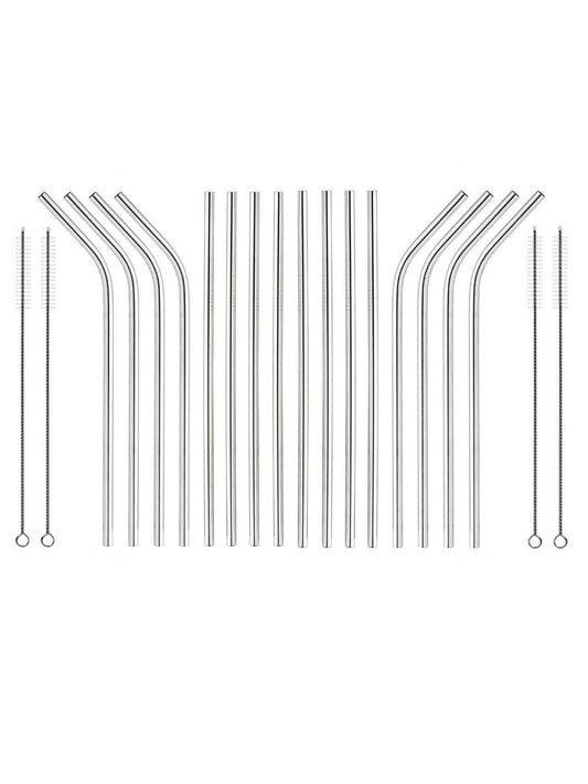 ZogeeZ 20 piece Stainless Steel Straws 10.5" Reusable Drinking Straws 