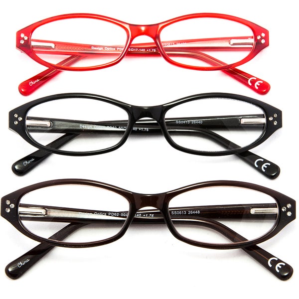 Design Optics Fashion Reading Glasses 3 pack +1.25 - General Wholesale Direct