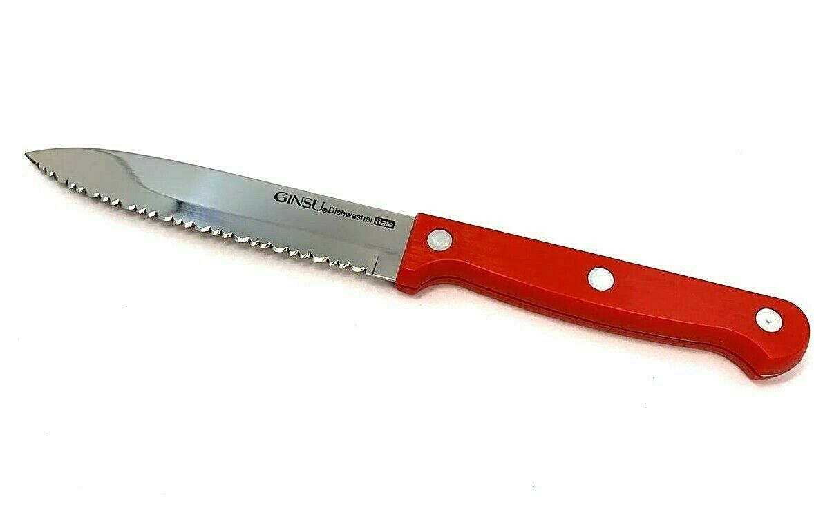 GINSU Kiso 7 piece Knife Set Red Dishwasher Safe Stainless Steel Blade - General Wholesale Direct