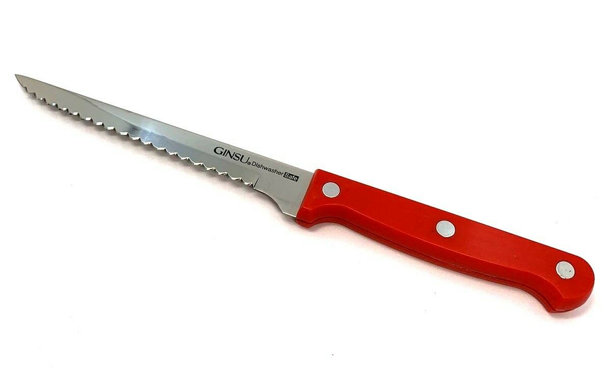 GINSU Kiso 7 piece Knife Set Red Dishwasher Safe Stainless Steel Blade - General Wholesale Direct