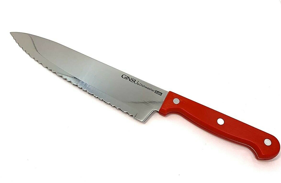 GINSU Kiso 7 piece Knife Set Red Dishwasher Safe Stainless Steel Blade - General Wholesale Direct
