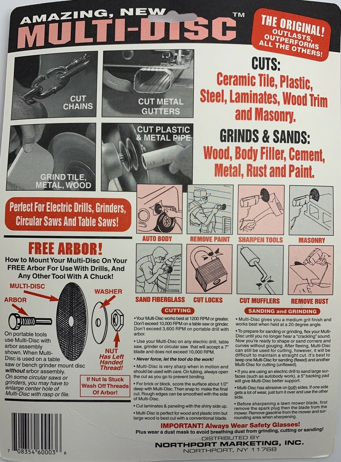 Multi-Disc Sanding Discs and Cut-Off Wheel, As Seen on TV, Cuts Grinds and Sands, Set of 2 with Free Arbor - General Wholesale Direct