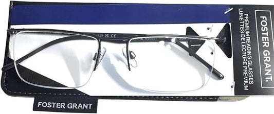 2 Pack- Foster Grant Reading Glasses FGMR 2101 Gun with soft case NEW!