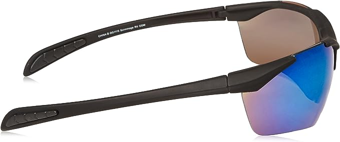 Foster Grant Men's Scrimmage Wrap Sunglasses, Black/Smoke  - Side view