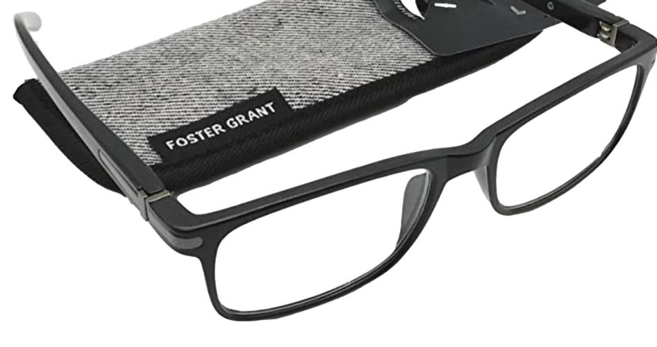 Foster Grant Cole Black Reading Glasses w/ Soft Case