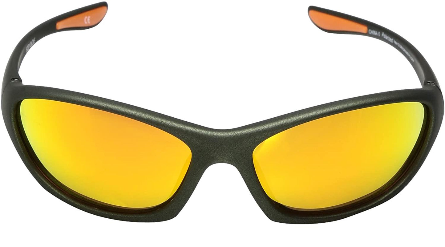 Body Glove Vapor 22 Green Orange Mirror Sunglasses - General Wholesale Direct