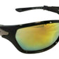 Foster Grant Black Wrap Sunglasses with Mirrored Lenses - General Wholesale Direct