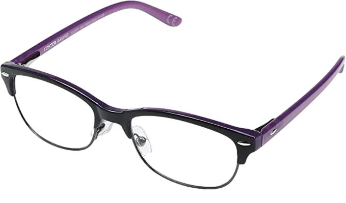 Foster Grant Reading Glasses Cleo Purple W/ Soft Case +1.25 - General Wholesale Direct