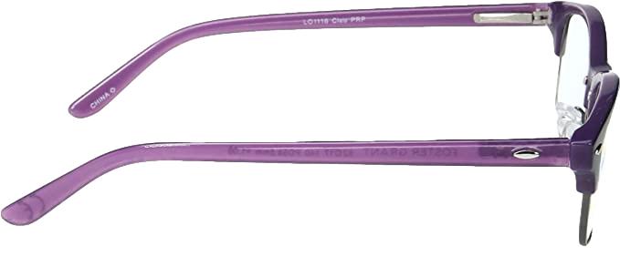 Foster Grant Cleo Purple Reading Glasses w/ Soft Case +1.50- side view