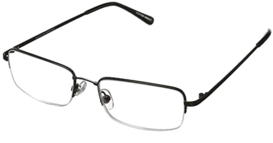 Foster Grant Hyperflexx Metal HF25 Gun Men's Reading Glasses with Case +1.25 W/ Soft Case - General Wholesale Direct