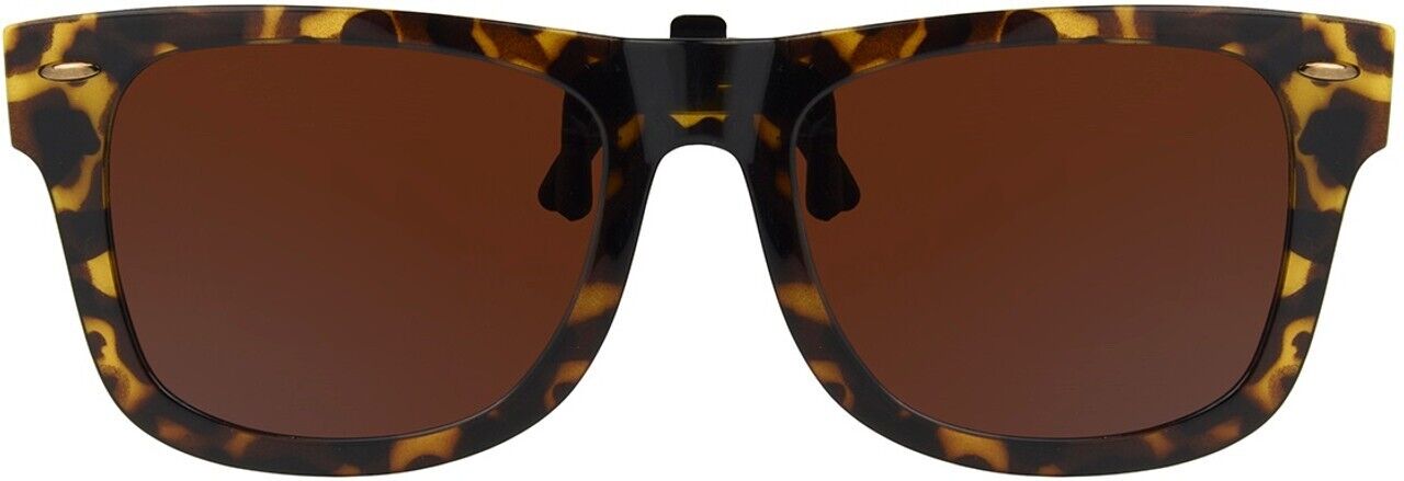 Solar Shield Iconic Clip on Sunglasses Polarized Tortoise Flip Frame in case NEW!