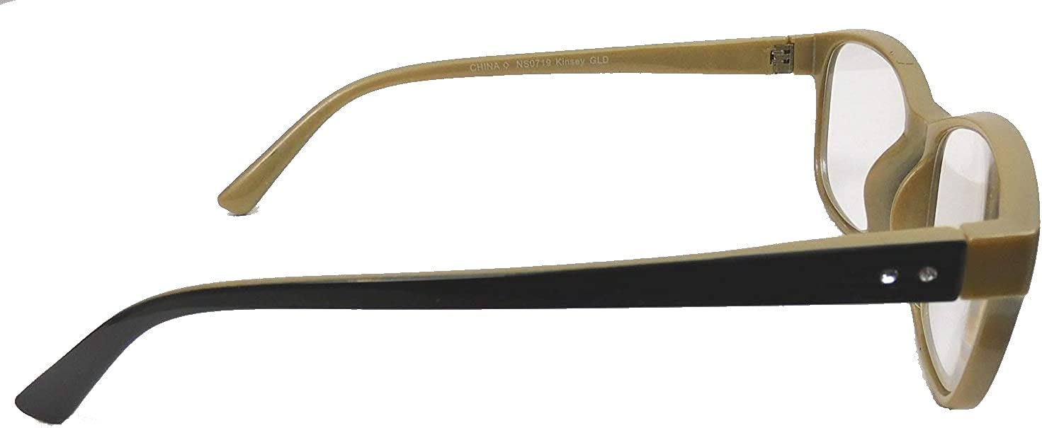 Foster Grant Kinsey Gold Reading Glasses - Side view