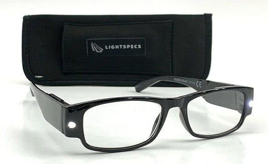 2 Pack- Foster Grant Lighted Reading Glasses LIGHTSPECS Lloyd Black