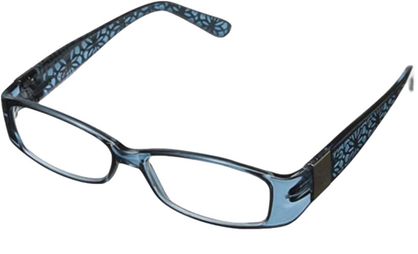 Foster Grant Posh Blue Reading Glasses w/ Soft Case +2.50