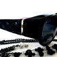 Haven Fit Over Pink Smoke Sunglasses w/ Soft Case & Beaded Sunglass Chain