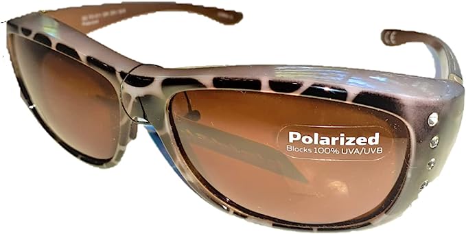 Solar Shield Fits Over FO-011 Large Tortoise/Gray Rhinestones polarized Sunglasses