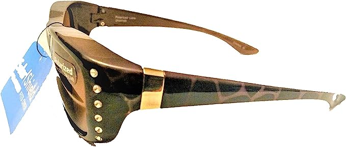 Tortoise/Gray Rhinestones polarized Sunglasses- side view