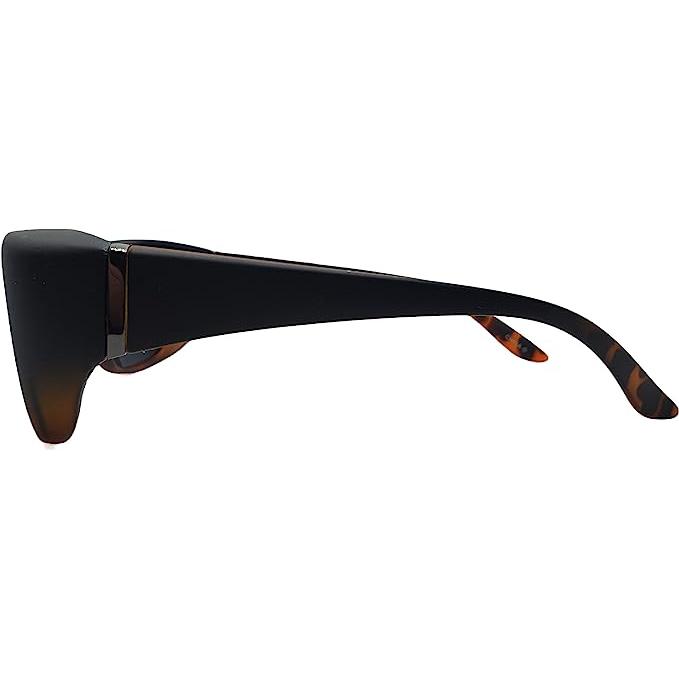 FO-018 Black/Tortise Smoke Raquel polarized Sunglasses - Side view