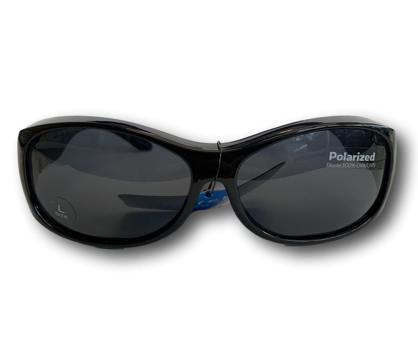 Solar Shield Fits Over FO-029 Large Black Silver arm polarized sunglasses