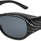 Solar Shield Fits Over FO-023 XL Black/Smoke Rhinestone polarized Sunglasses