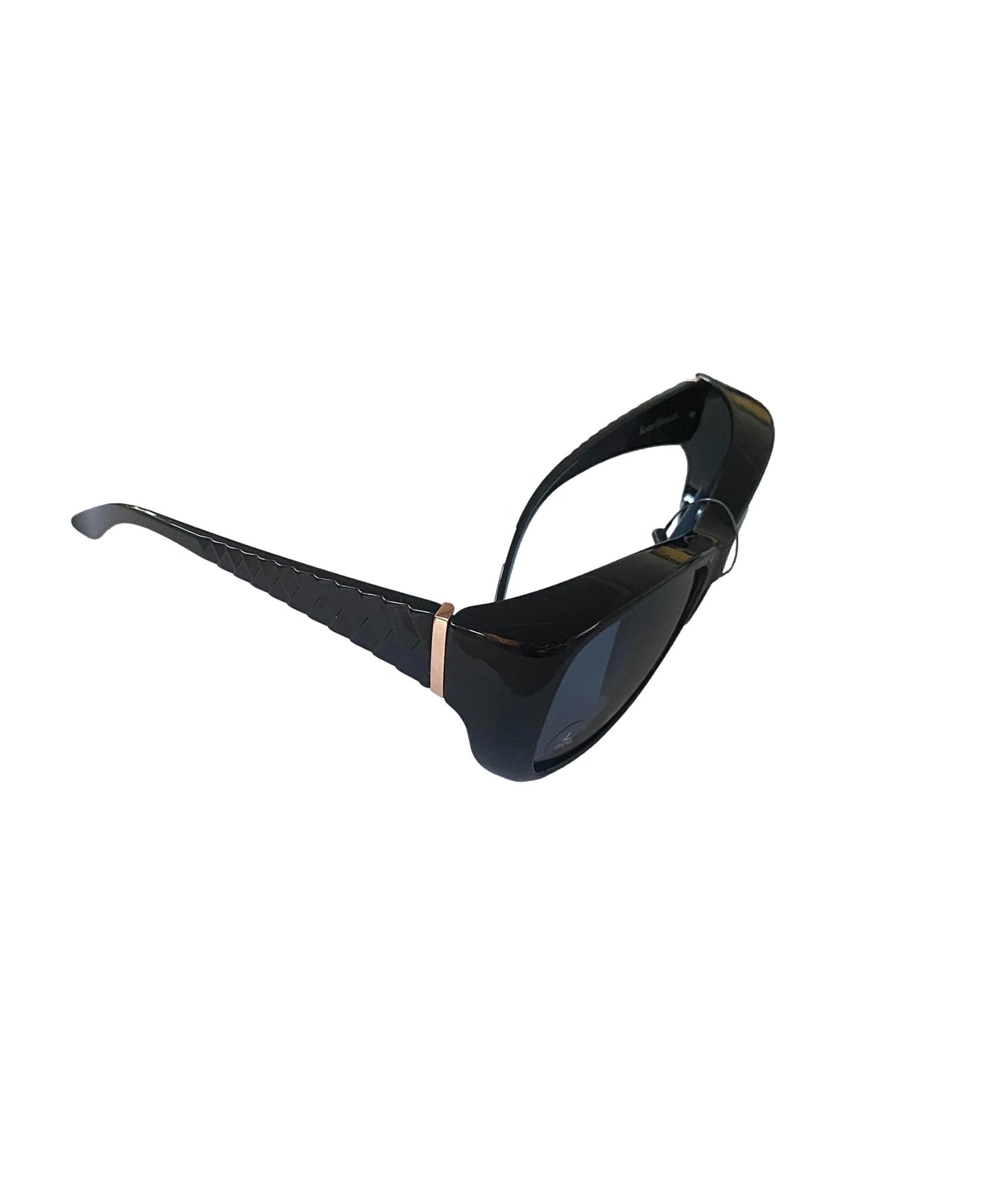 Solar Shield Fits Over FO-031 LG black polarized sunglasses - Side View