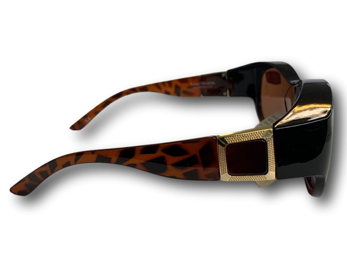 gold square arm Polarized Sunglasses - side view