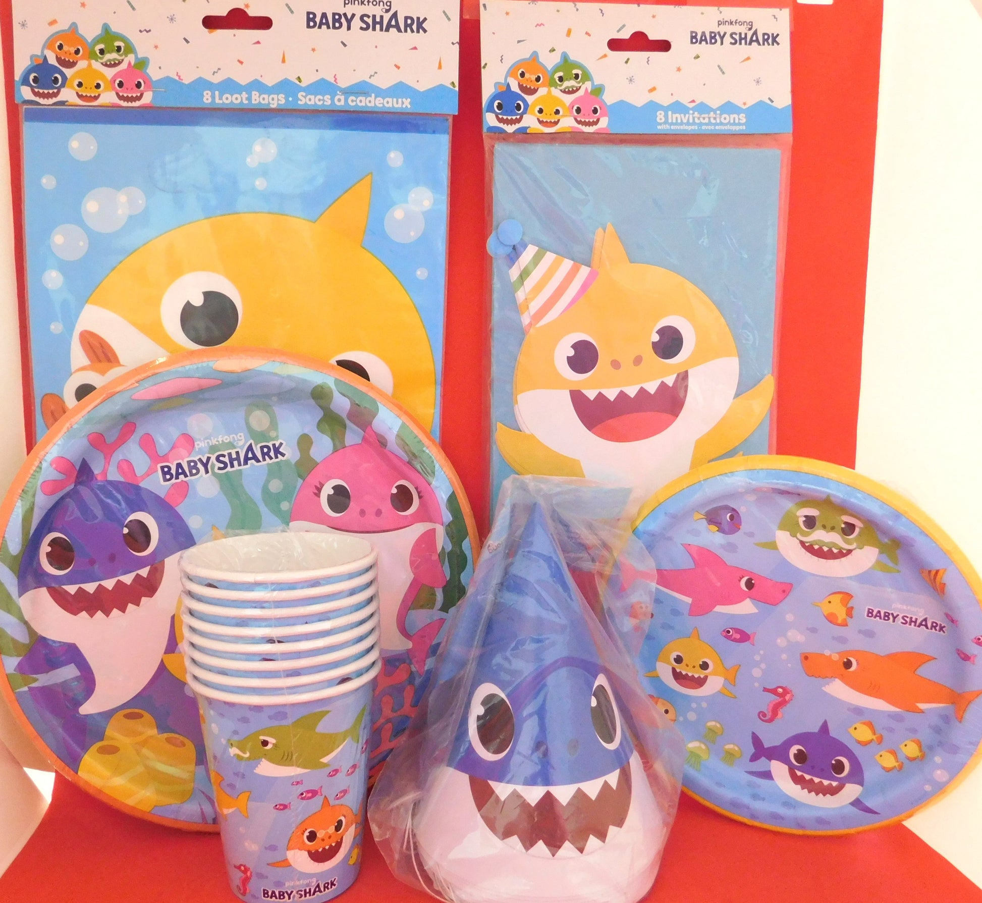 Baby Shark 93 Piece COMPLETE Party Package or 141 Piece with Add-Ons - General Wholesale Direct