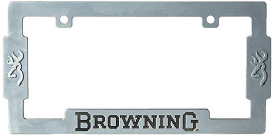 Browning License Plate Frame | Aged Nickel - General Wholesale Direct