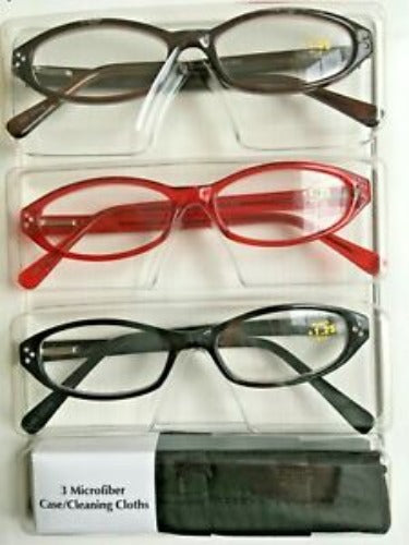 Design Optics Fashion Reading Glasses 3 pack +1.25 - General Wholesale Direct