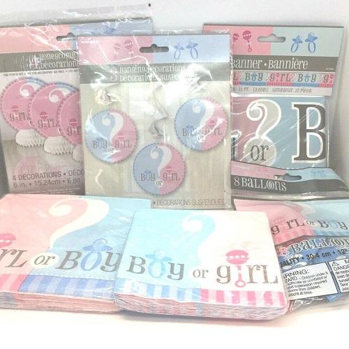 Gender Reveal Party Pack Add On 60 Piece - General Wholesale Direct