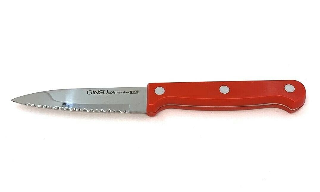 GINSU Kiso 7 piece Knife Set Red Dishwasher Safe Stainless Steel Blade - General Wholesale Direct