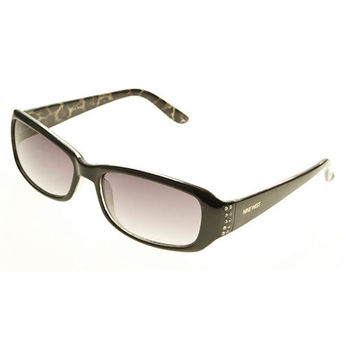 Nine West Small Rectangular Framed Sunglasses Black & Leopard - General Wholesale Direct