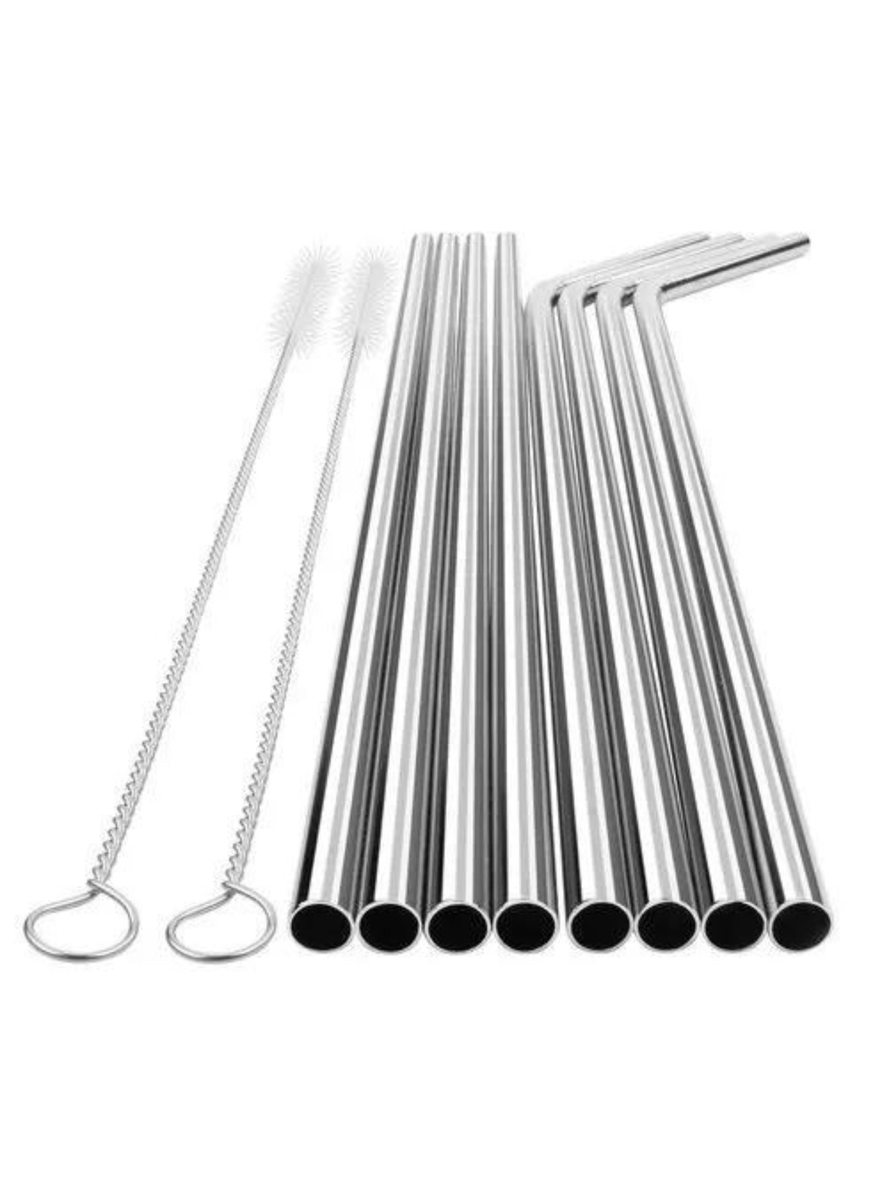 ZogeeZ 20 piece Stainless Steel Straws 10.5" Reusable Drinking Straws & Cleaning Brushes Set - General Wholesale Direct
