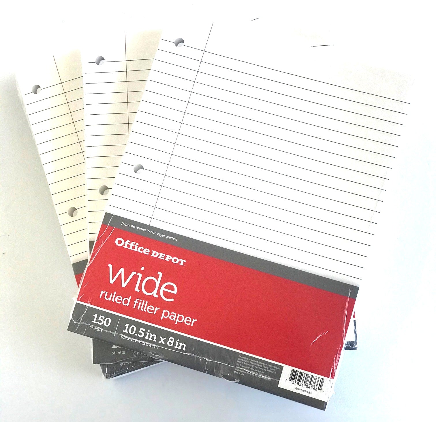 Office Depot Wide or College Ruled 150 Sheet Filler Paper - General Wholesale Direct